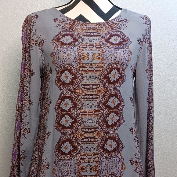 Free People Boho Smooth Talk Open Back Goth Fairy Grunge Tunic Mini Dress - Picture 5 of 13